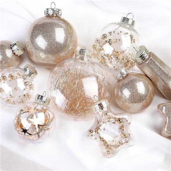 86PCS ChristmasBalls Ornaments Set,Shatterproof Plastic Clear Decorative Baubles - Picture 4 of 7